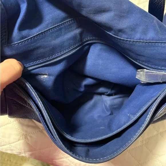 FOSSIL Preston Royal Blue Pebble Grain Leather Flap Crossbody Bag #ZB5875 - Picture 7 of 14